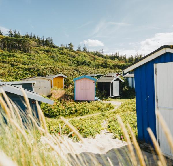 Colourful bathing huts at Tisvildeleje Beach