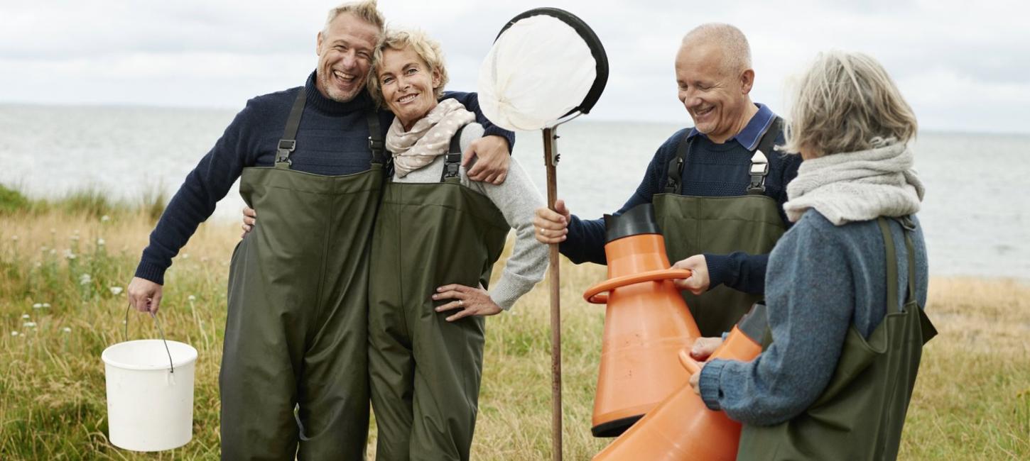 Friends fishing in West Jutland