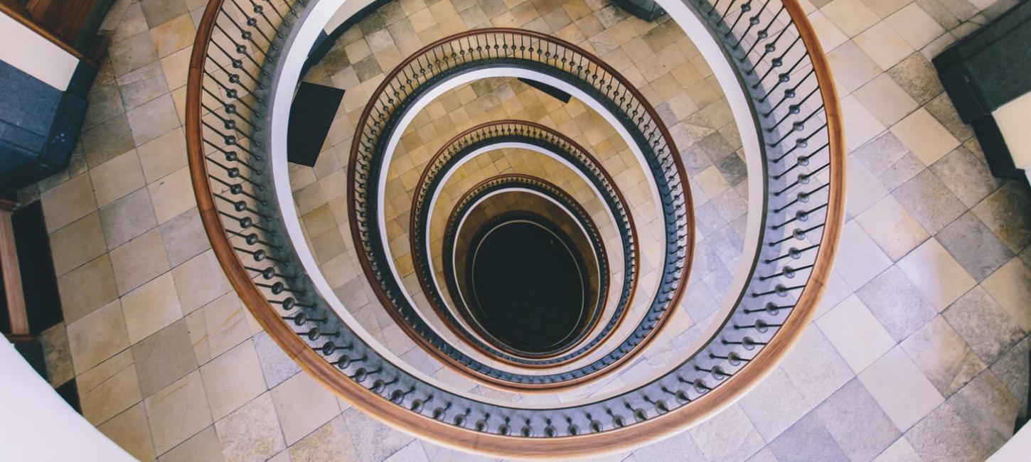 The spiral staircase of Axelborg in Copenhagen