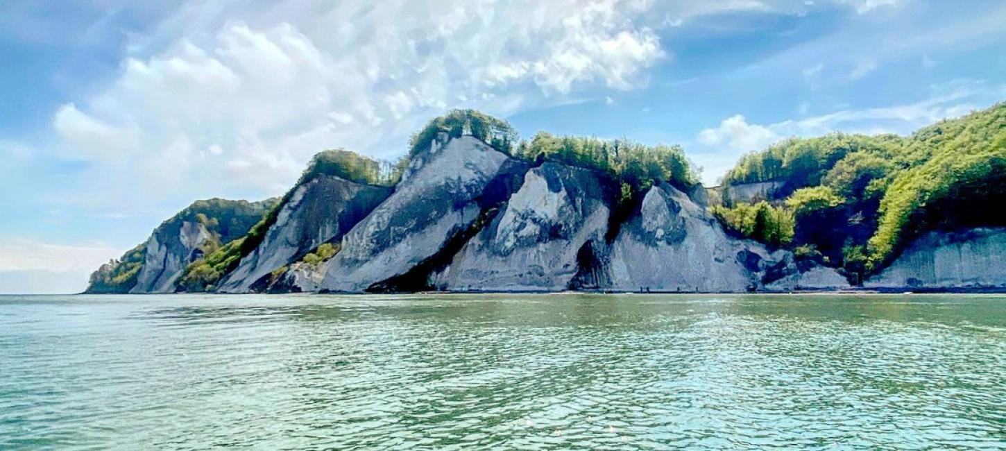 The white cliffs of Møn seen from the water, Denmark