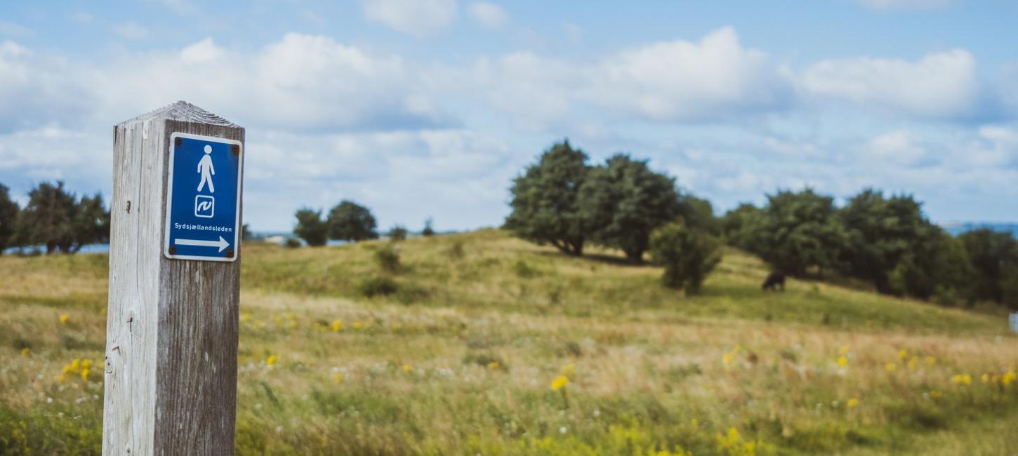 Wandern auf dem Wanderweg Seelandsweg im dänischen Seeland