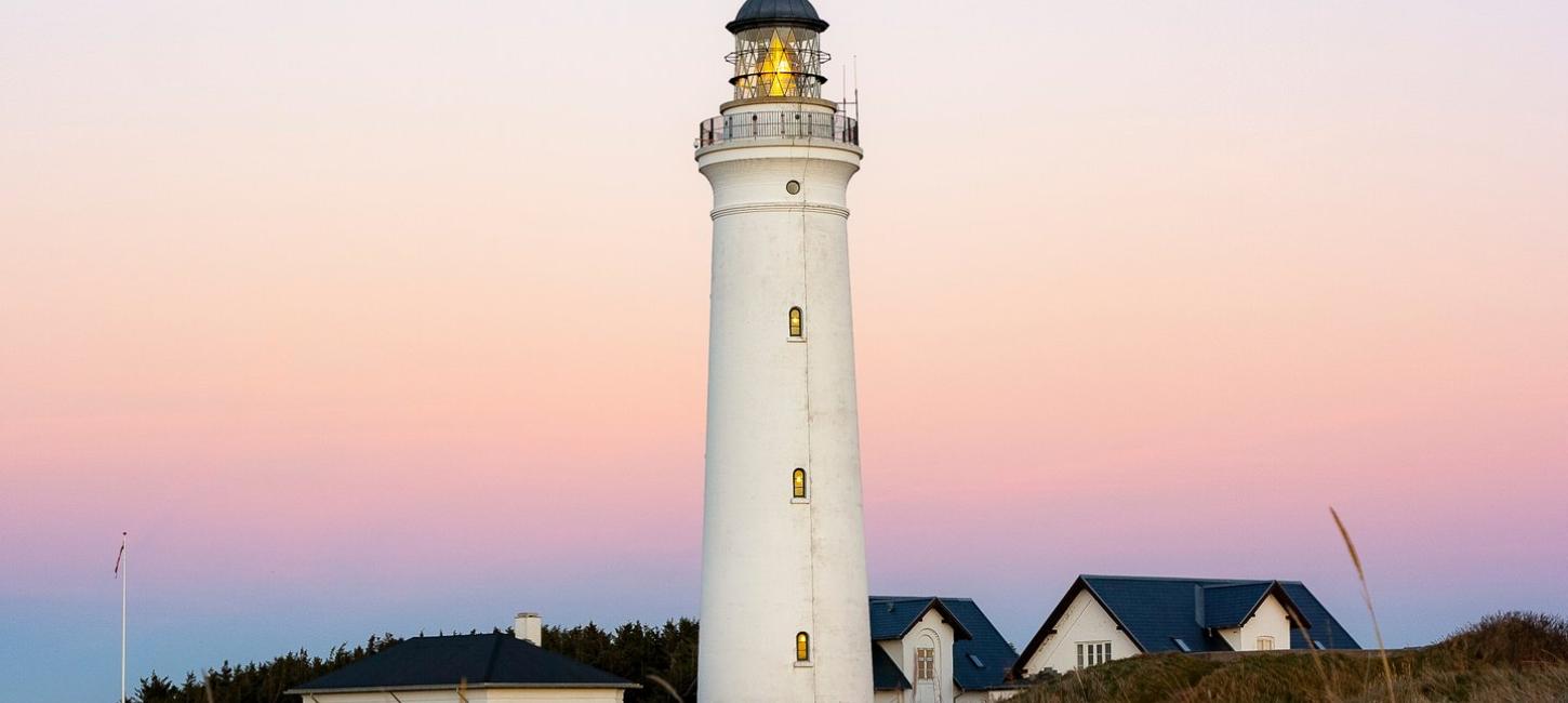 Hirtshals Lighthouse in North Jutland, Denmark