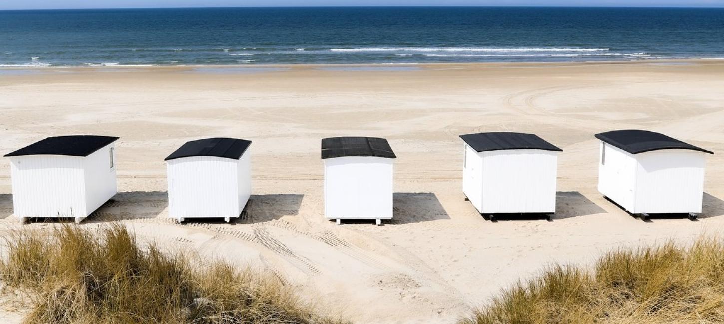 Badehus ved Løkken Strand i Nordjylland, Danmark