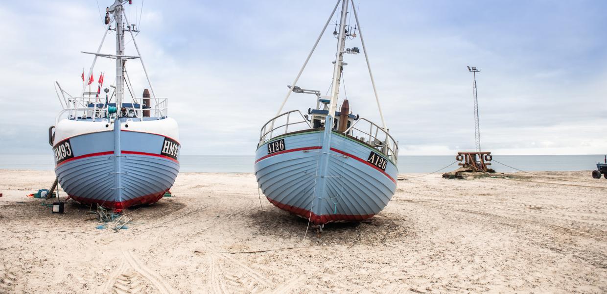 Bild von Fischkuttern am Thorupstrand