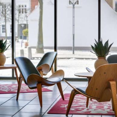 Danish design chairs at the Radisson Blu HC Andersen Hotel in Odense, Denmark