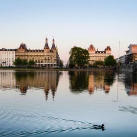 Abendstimmung an den Seen in der Kopenhagener Innenstadt